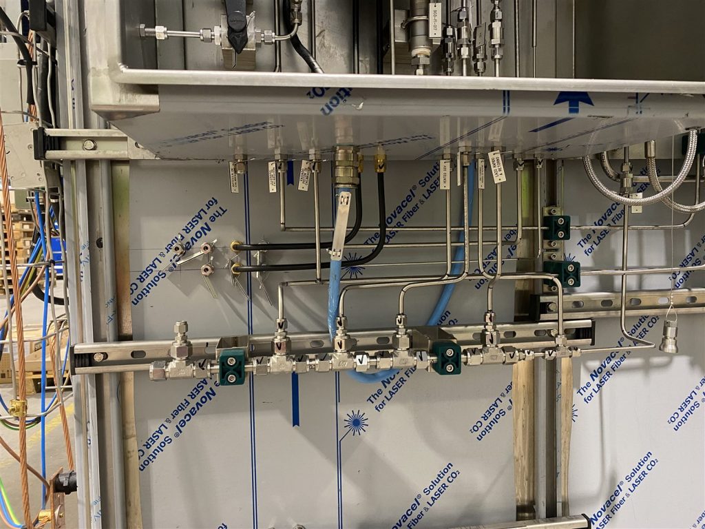 Distribución de muestras en tubing de acero inoxidable